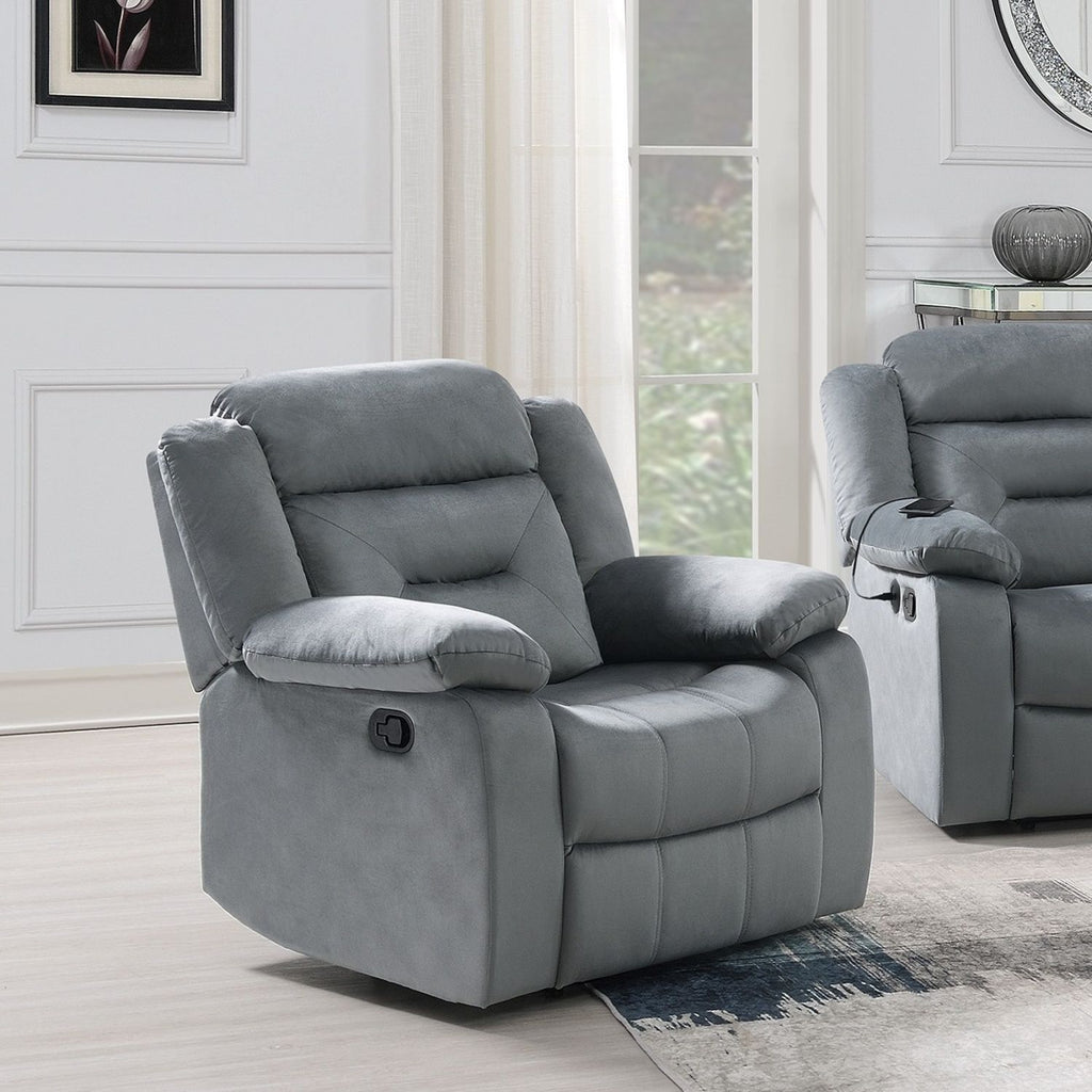 Contemporary Living Room Set With Pillow Arms And Headrest Support