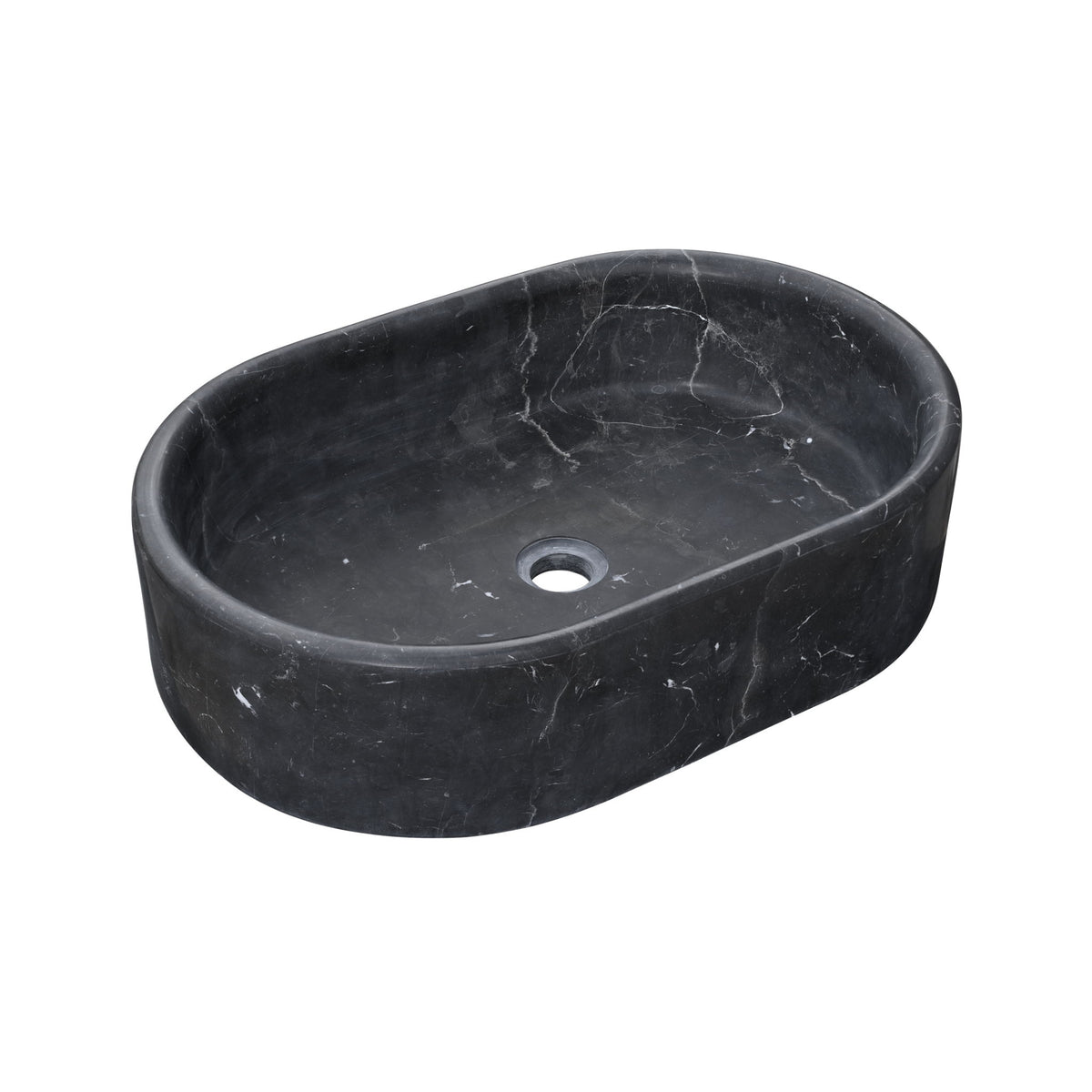 Vessel Sink, Oval Basin, Solid Above-Counter Vanity, Bowl For Master Bathroom - Dark Gray