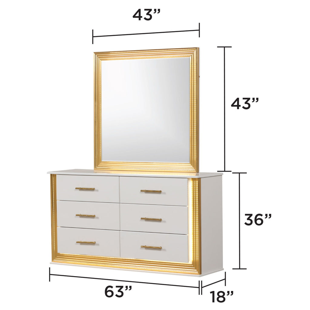 Obsession - Square Mirror - White