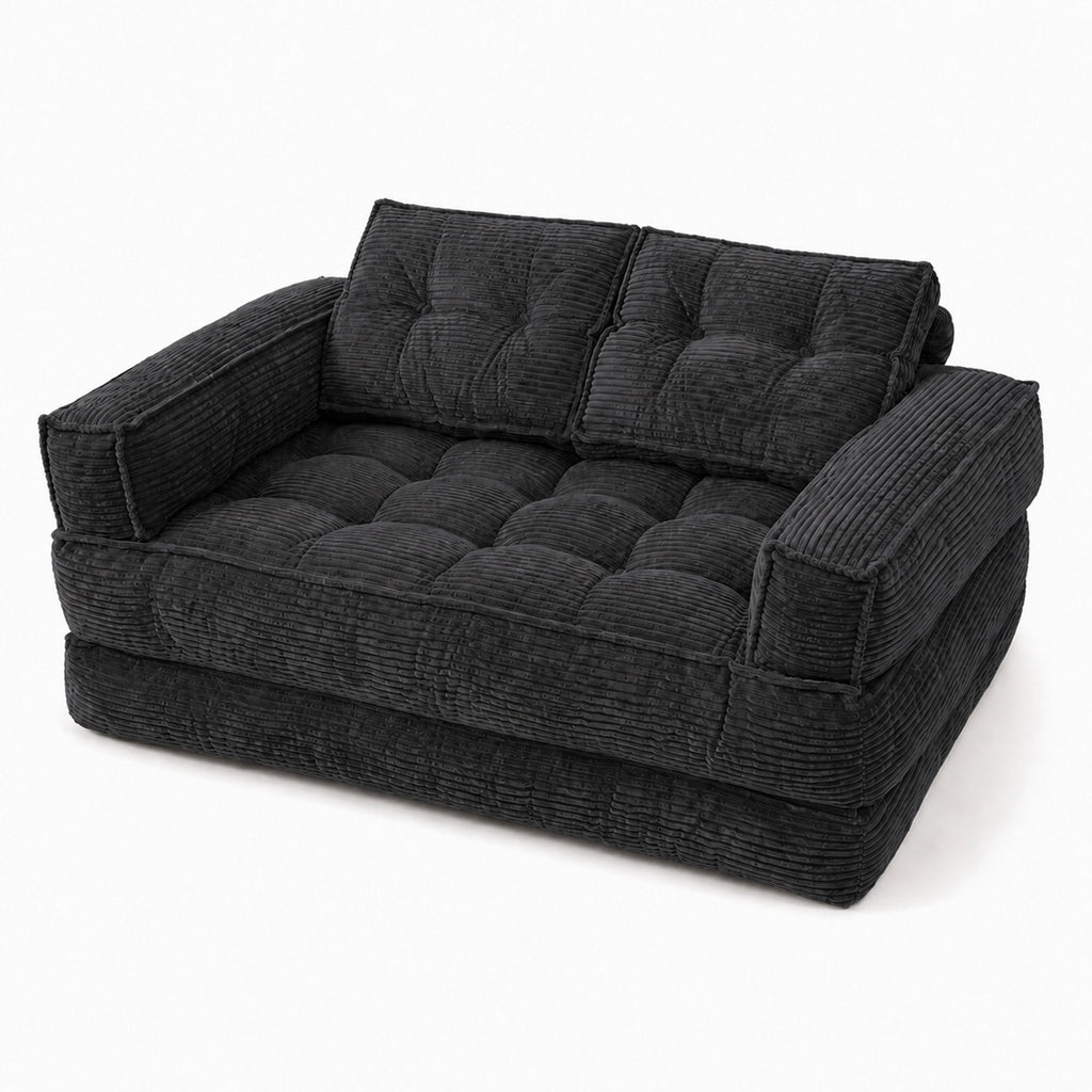 2 Seater Modular Corduroy Sofa With Chaise Lounge For Living Room
