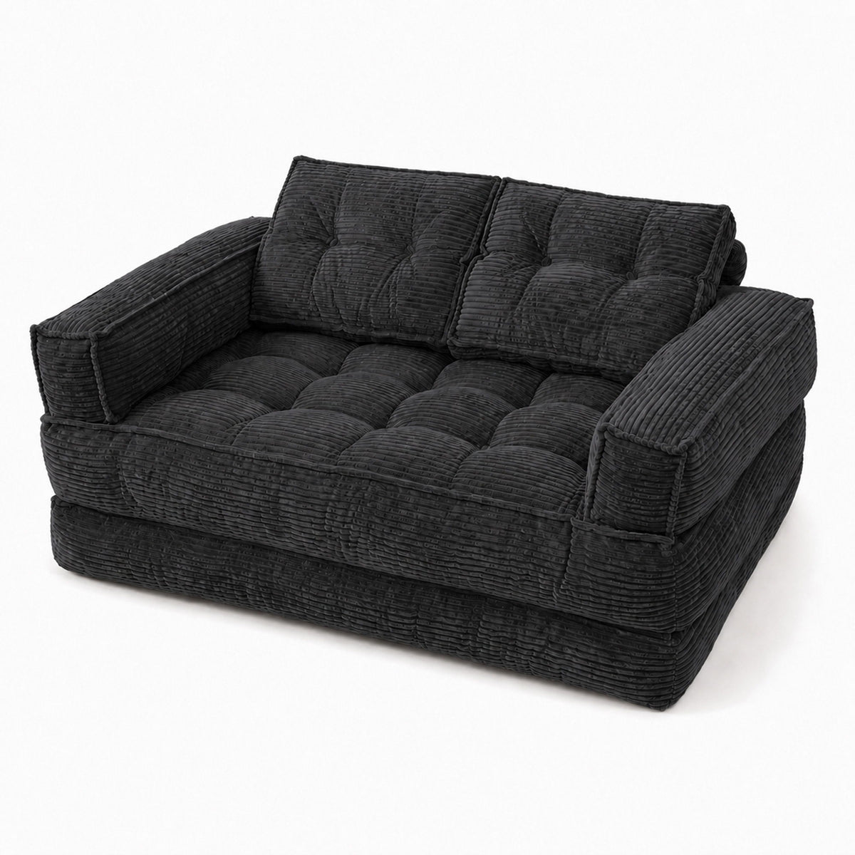 2 Seater Modular Corduroy Sofa With Chaise Lounge For Living Room