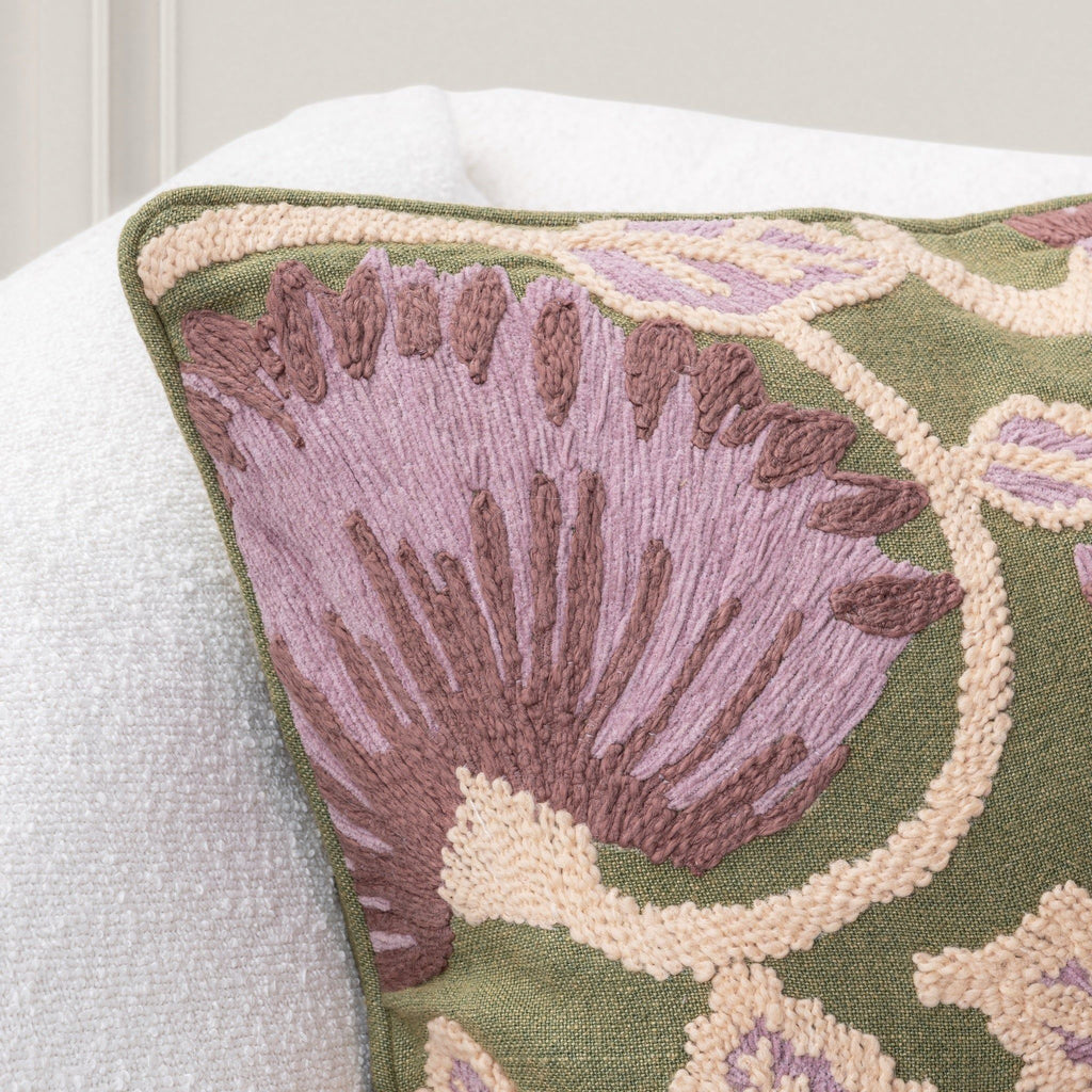 Folly - 22" x 22" Pillow - Olive Green / Multi