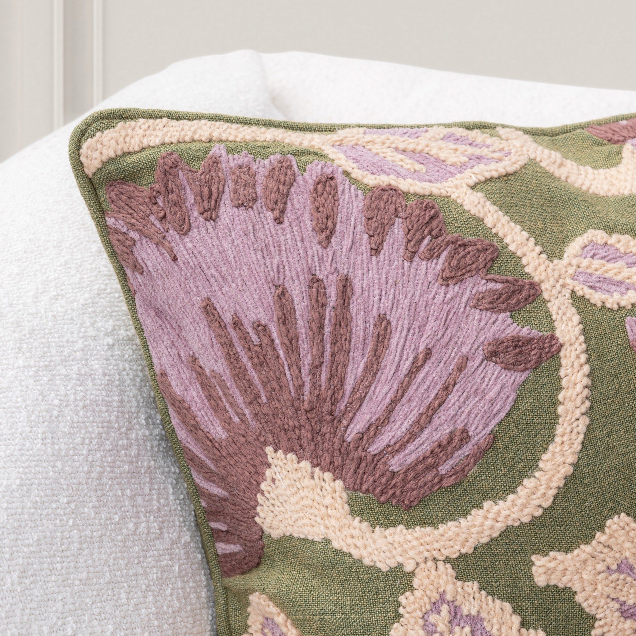 Folly - 22" x 22" Pillow - Olive Green / Multi