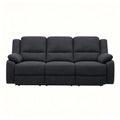 3 Seat Manual Reclining Sofa With Deep Recline - Black