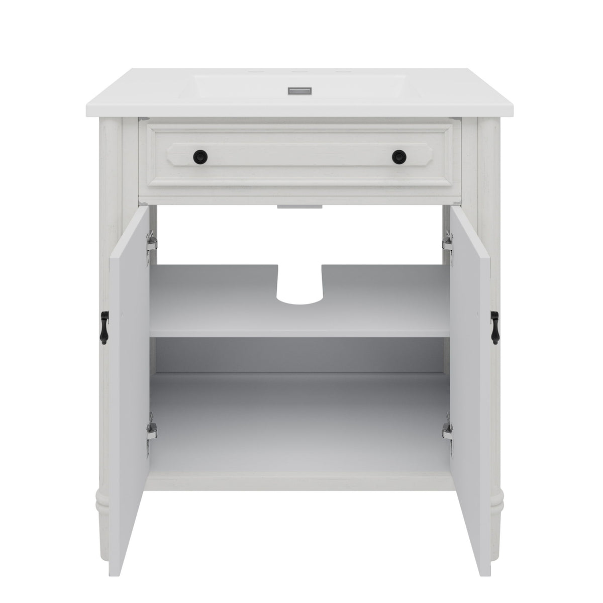 Vintage Bathroom Vanity With Sink, Rustic Cabinet With Soft Close Doors