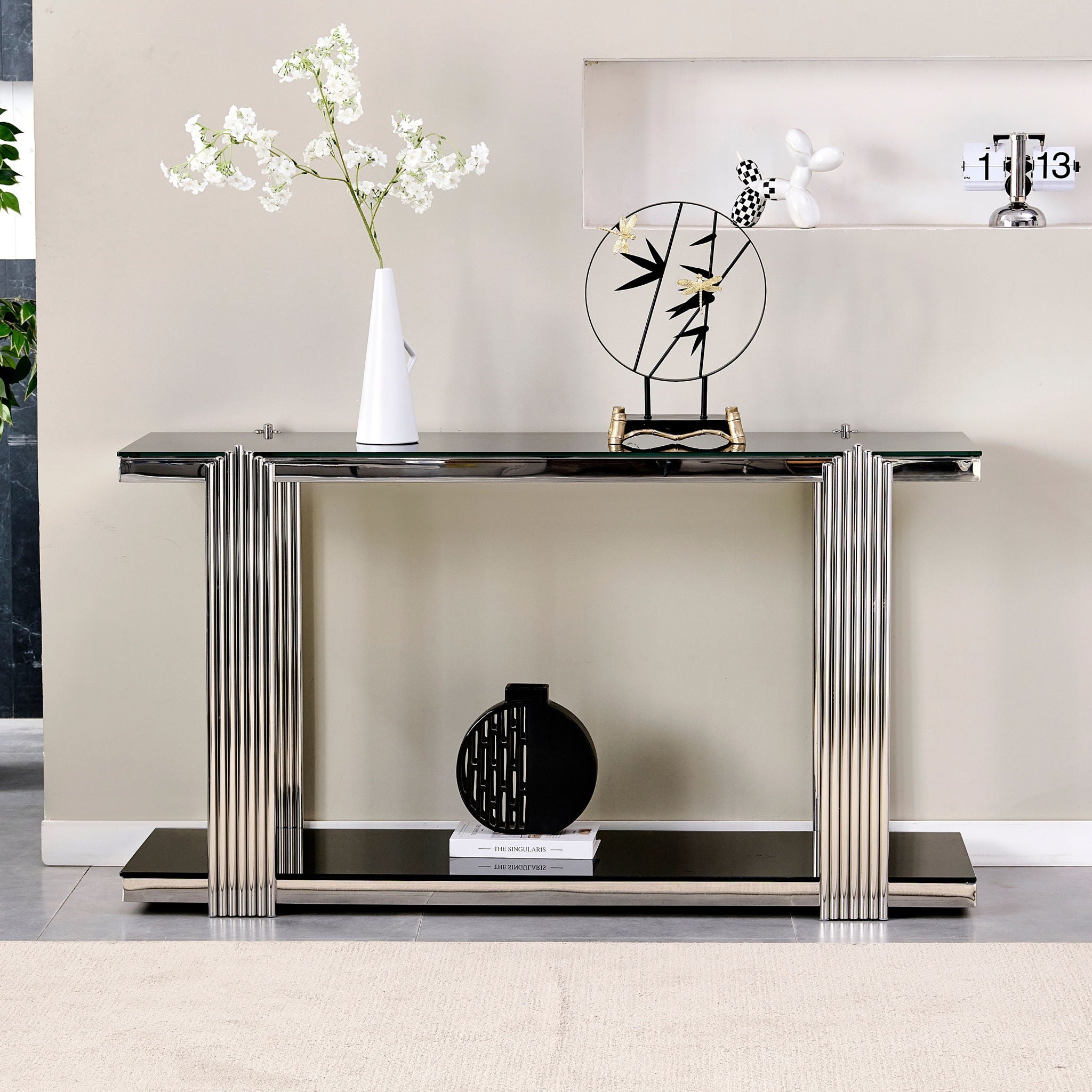 Console Table With Double Tier Storage