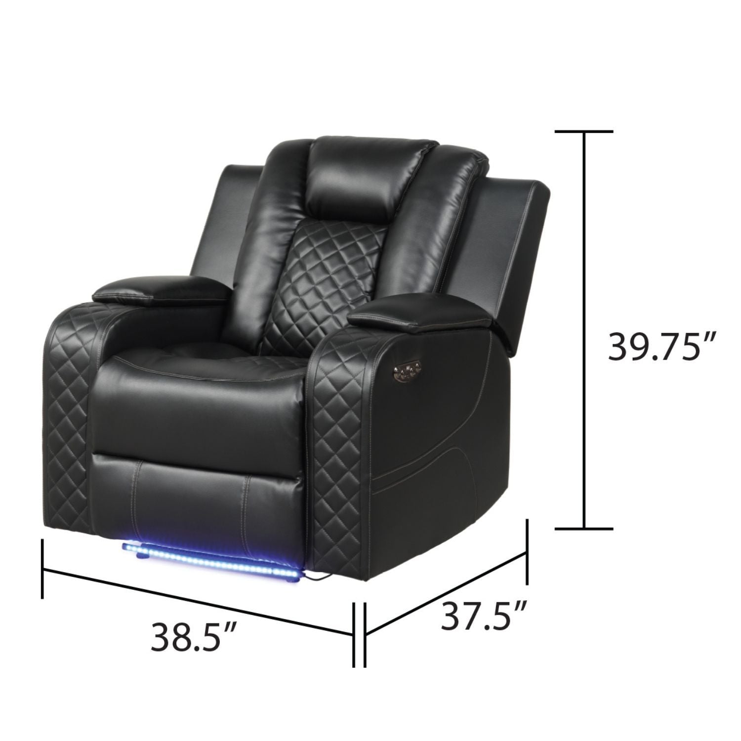 Benz - LED & Power Recliner With Adjustable Headrests And Ambient LED Lighting