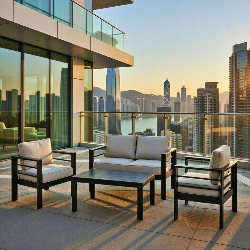 Outdoor Patio Set With All-Weather Thick Cushions
