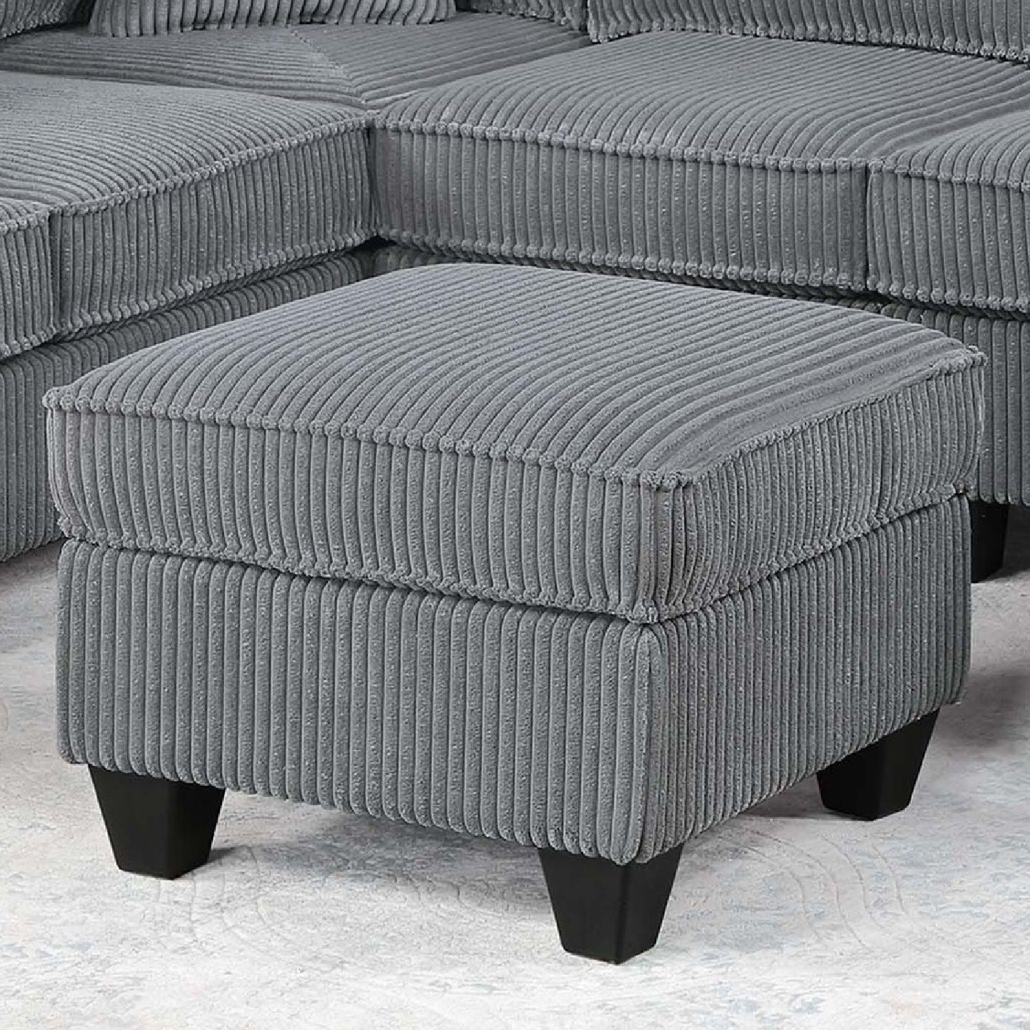 Left Arm Facing Loveseat With USB Port And Storage Sectional Set With Corner Wedge Armless Chair And Cocktail Ottoman - Fog