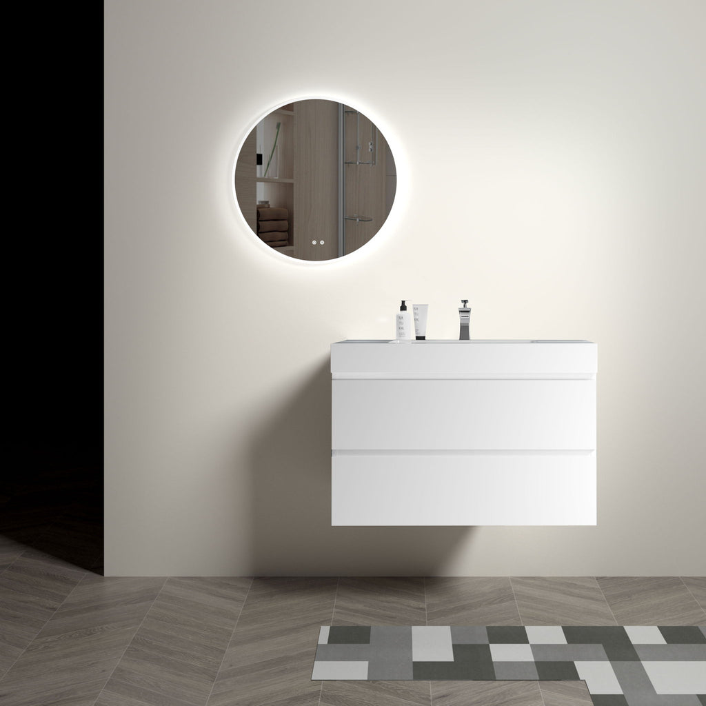 Alice - Bathroom Vanity With Large Storage, Sink, Wall Mounted