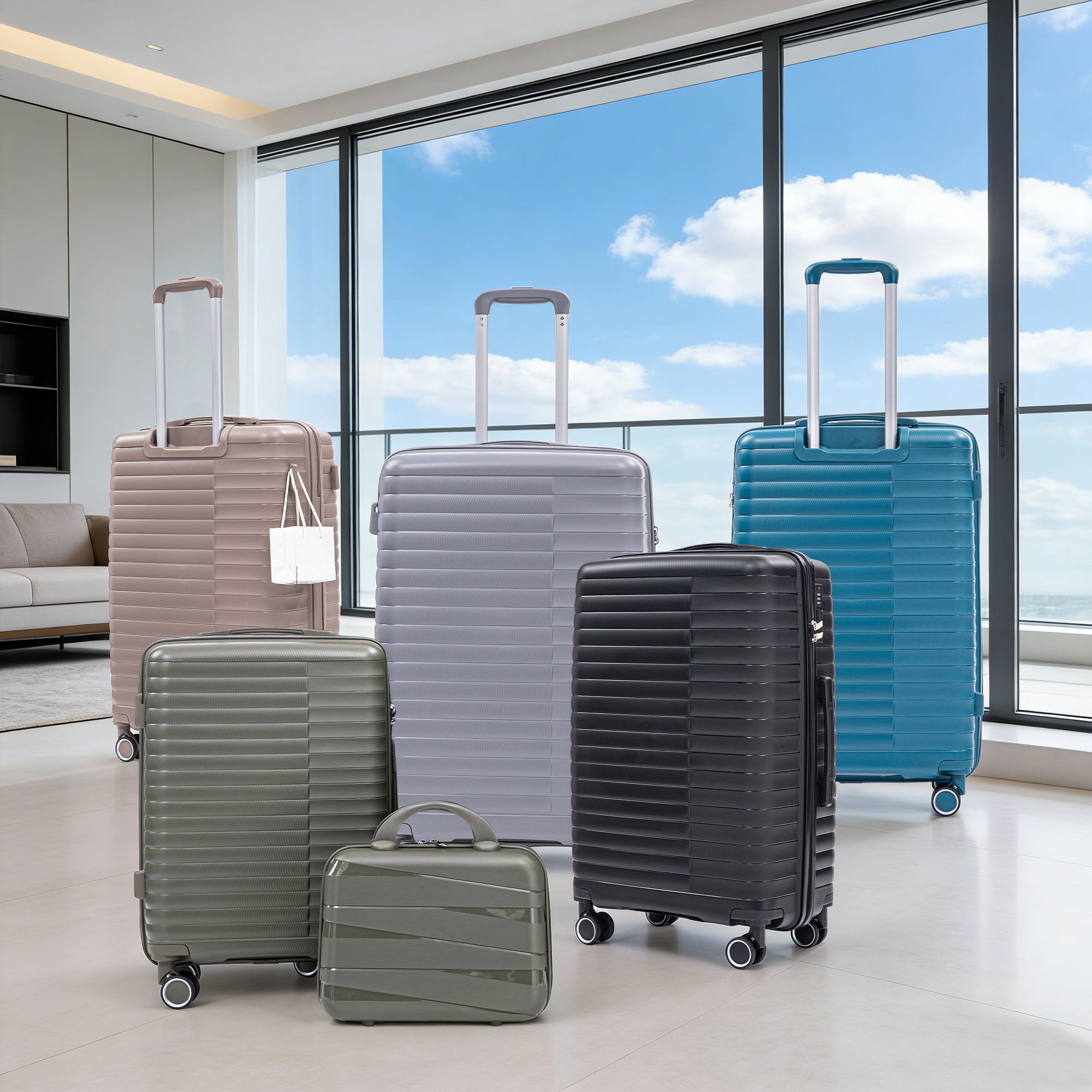 4 Piece Luggage Set, Combination Lock