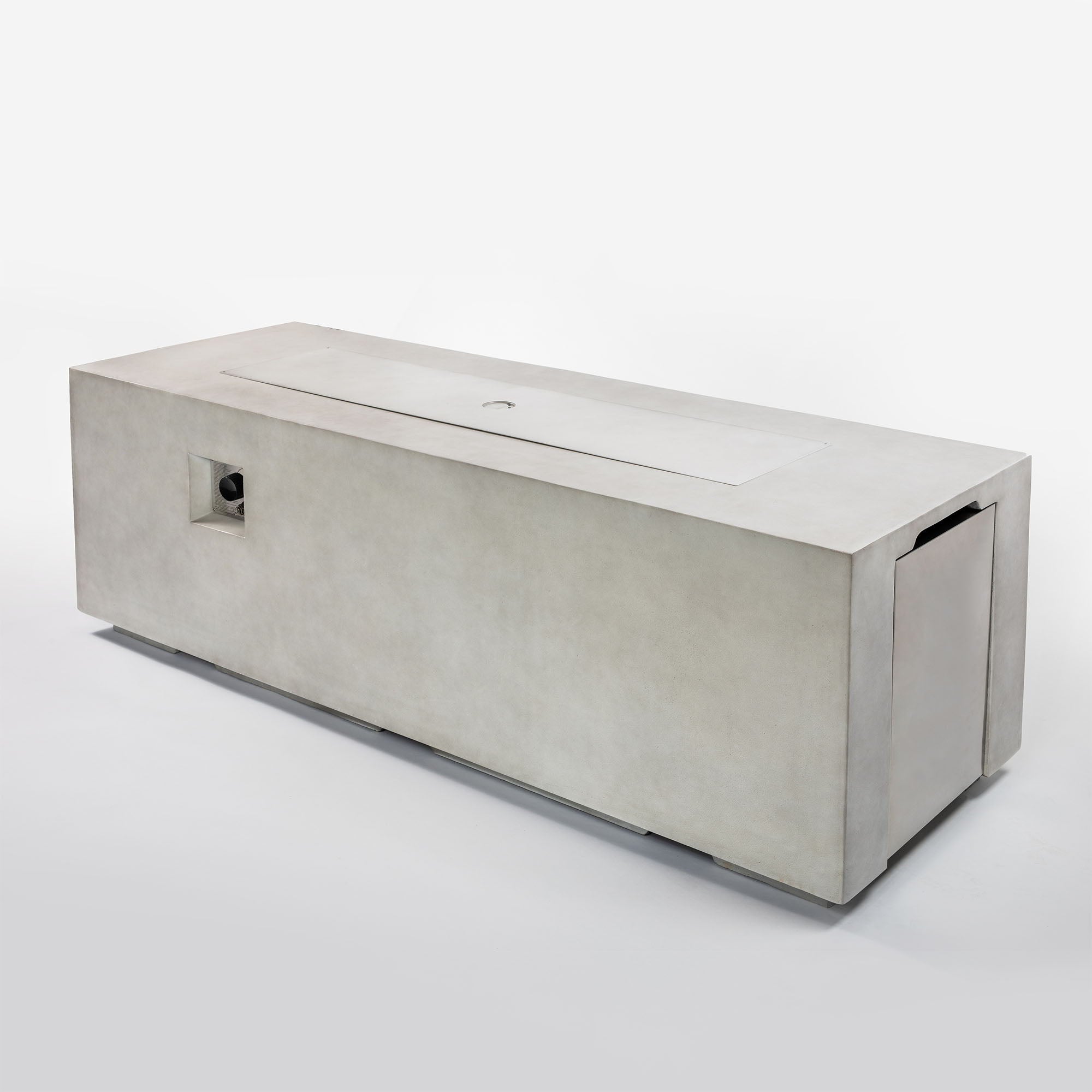 Propane Gas 60000 Btu Rectangular Fire Pit For Outside - Light Gray