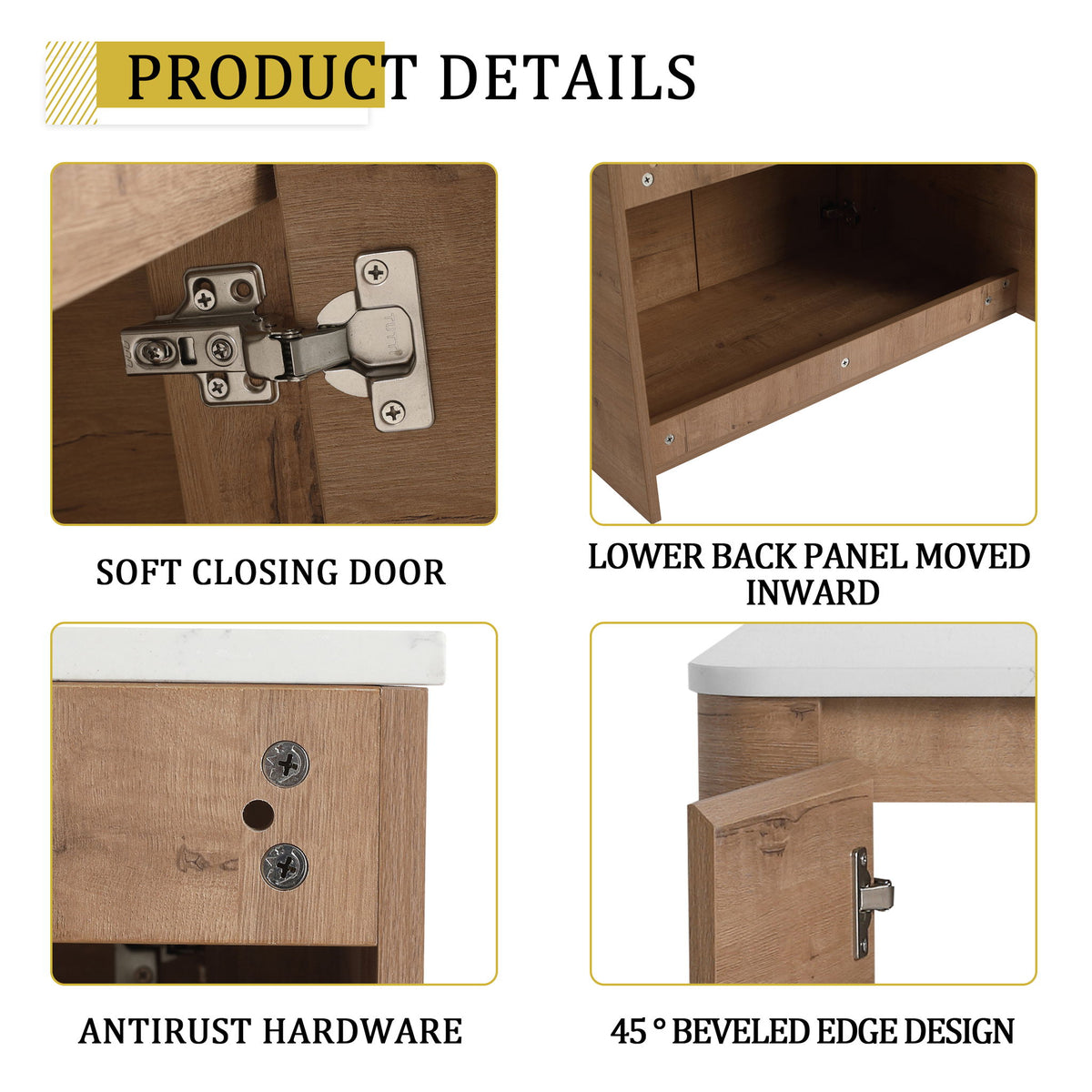 Wall Mounted Bathroom Vanity With Art Sink & 1 Soft Close Door