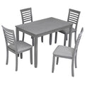 5 Pieces Modern Dining Set, Rectangular Wooden Dining Table With 4 Upholstered Chairs