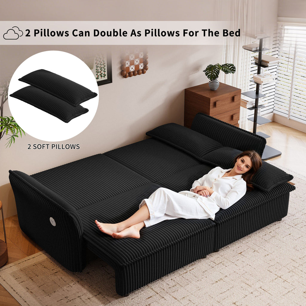 2 In 1 Convertible Sofa Bed, Multi Functional Living Room Furniture