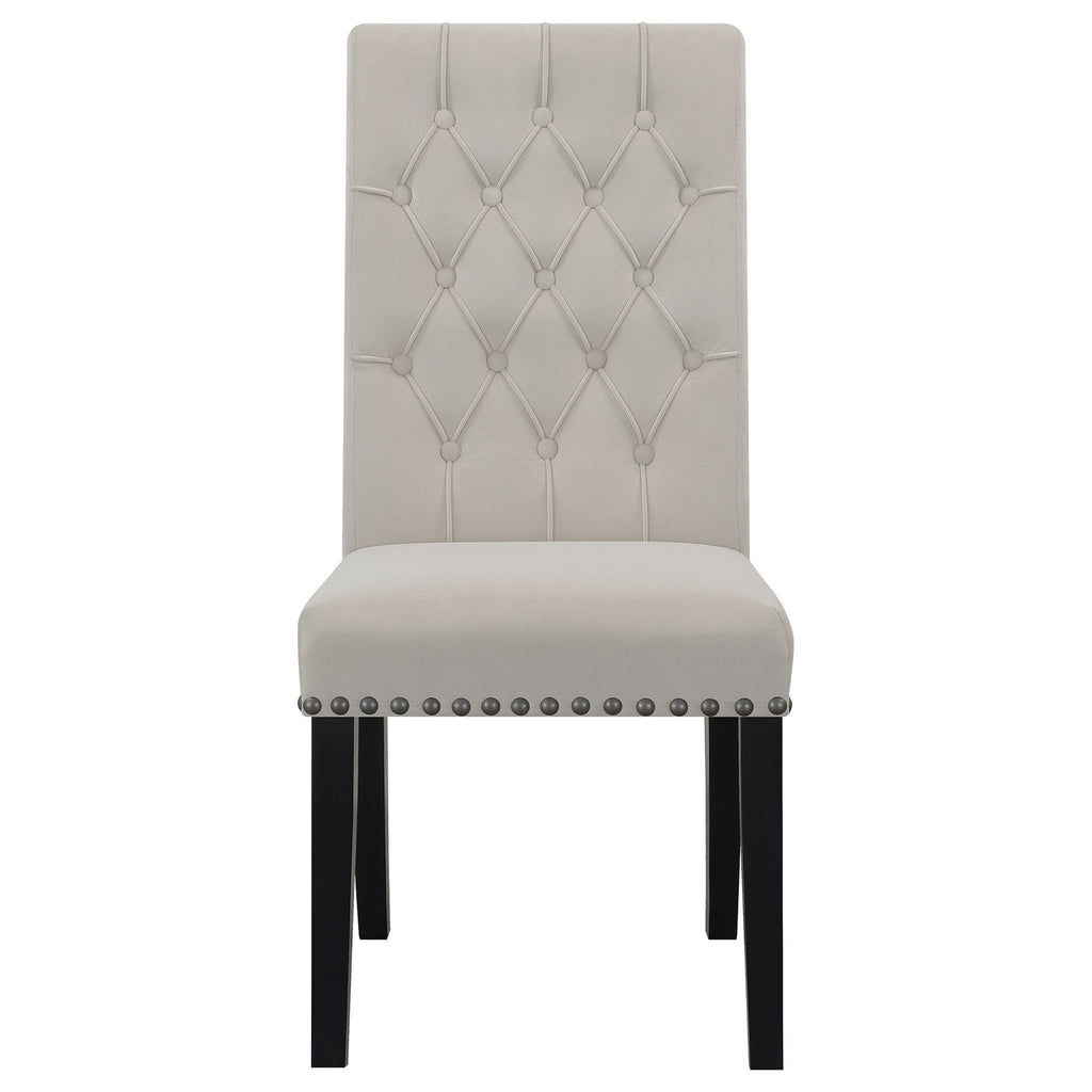 Tufted Rolled Backrest Side Chairs (Set of 2)