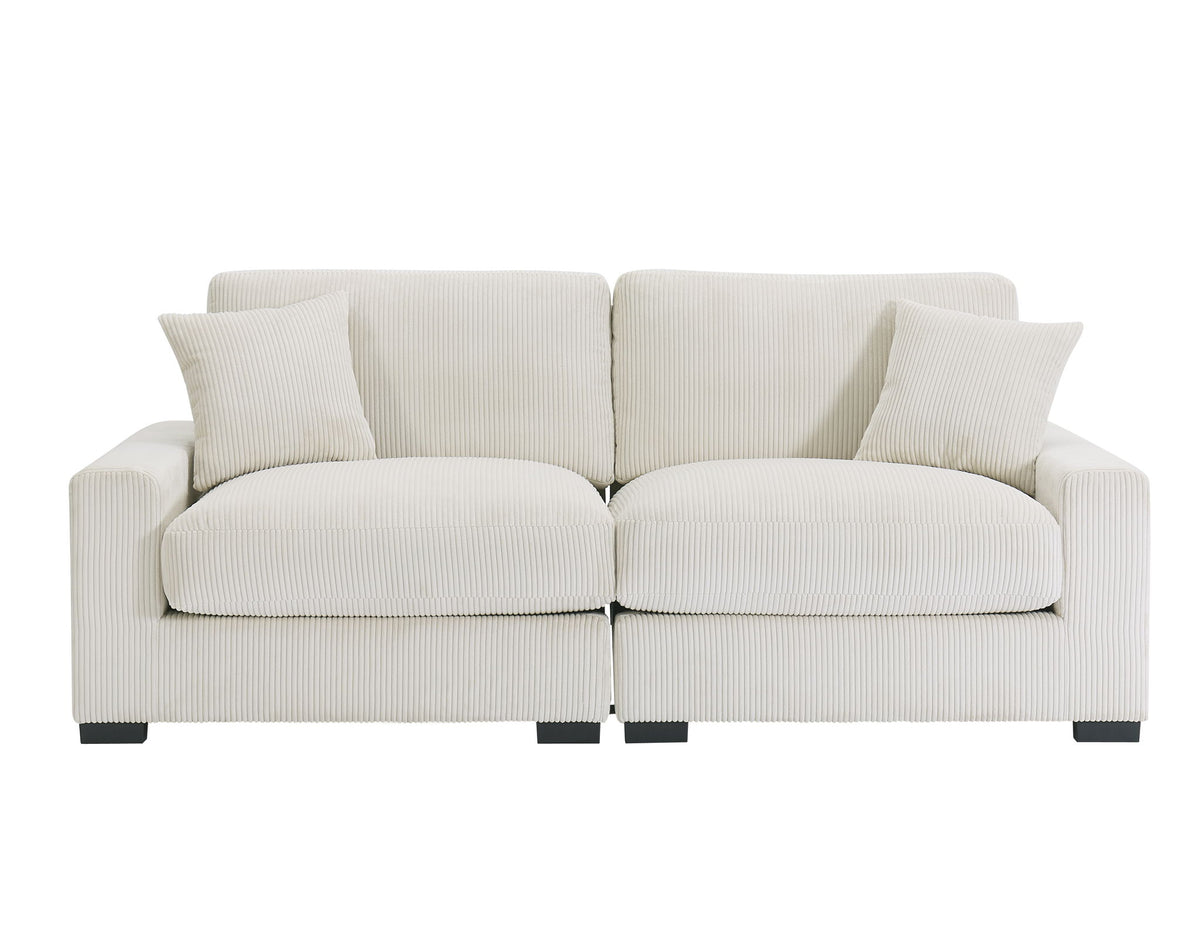 4 Seater Oversized Sectional Sofa With 2 Ottoman And 2 Pillows
