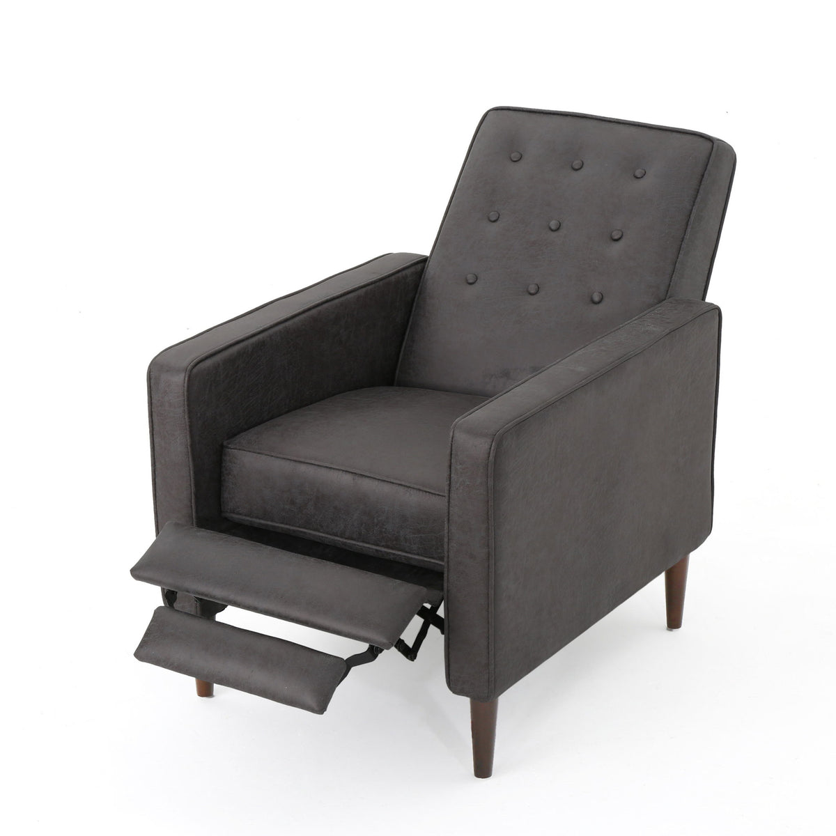 Macedonia - Button Tufted Fabric Recliner - Slate