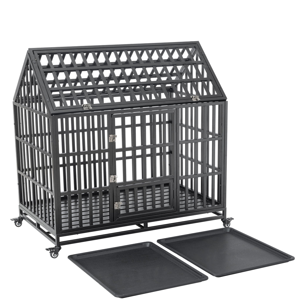 Heavy Duty Dog Crate Lockable Wheels