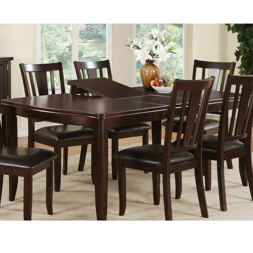 7 Piece Set, Dining Table With Butterfly Leaf And 6 Side Chairs - Espresso