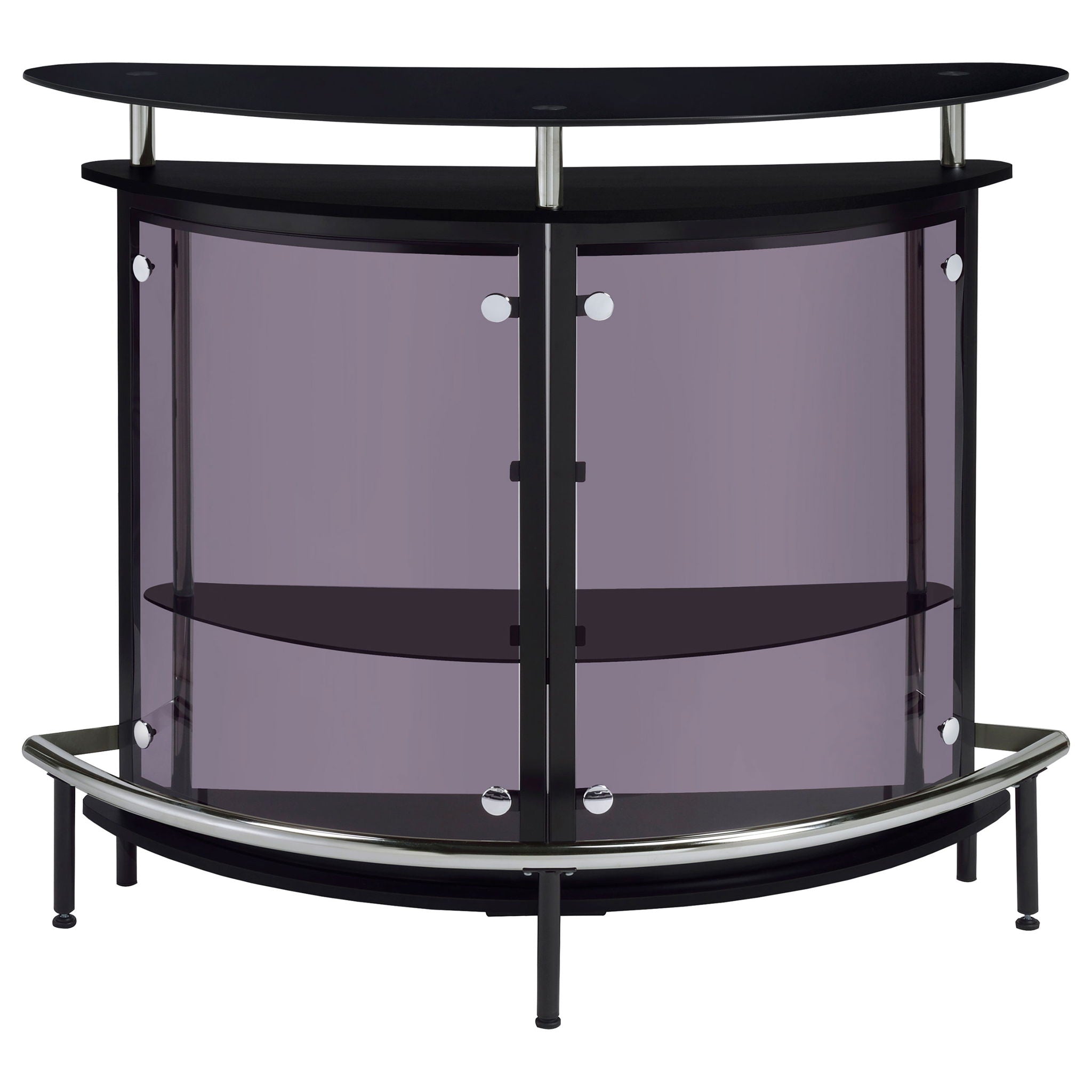 Strick & Bolton - Freestanding Glass Top Home Bar Wine Cabinet With Panels - Black