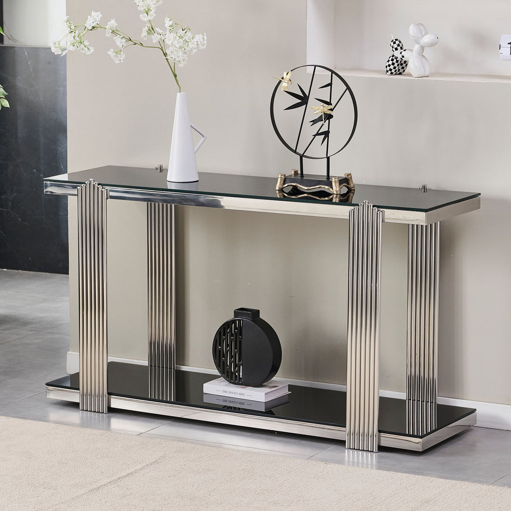 Console Table With Double Tier Storage