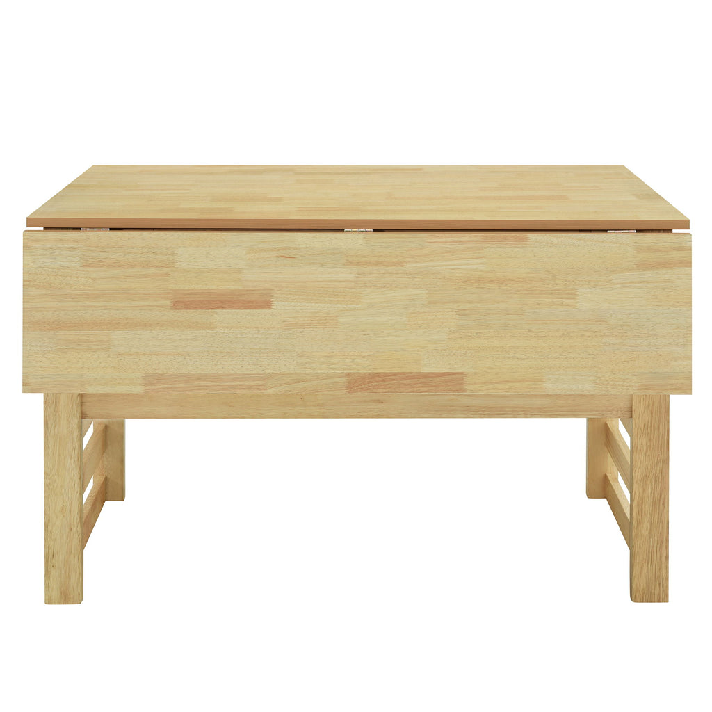 5 Piece Extendable Wood Square Dining Table Set With 2 Drop Leaves