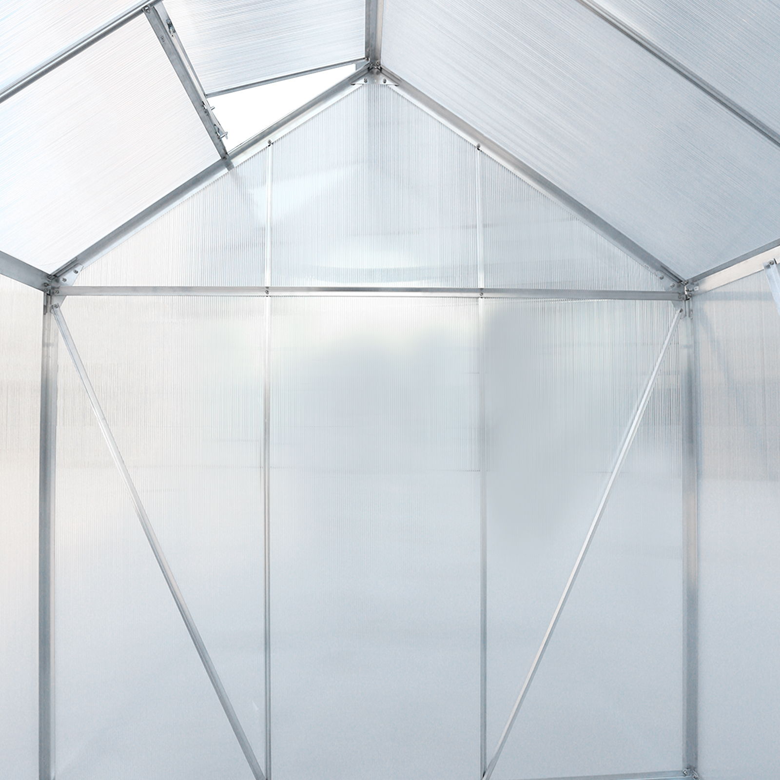 Polycarbonate house, Heavy Duty Outdoor Aluminum Walk-In House Kit With Rain Gutter, Vent And Door For Backyard Garden