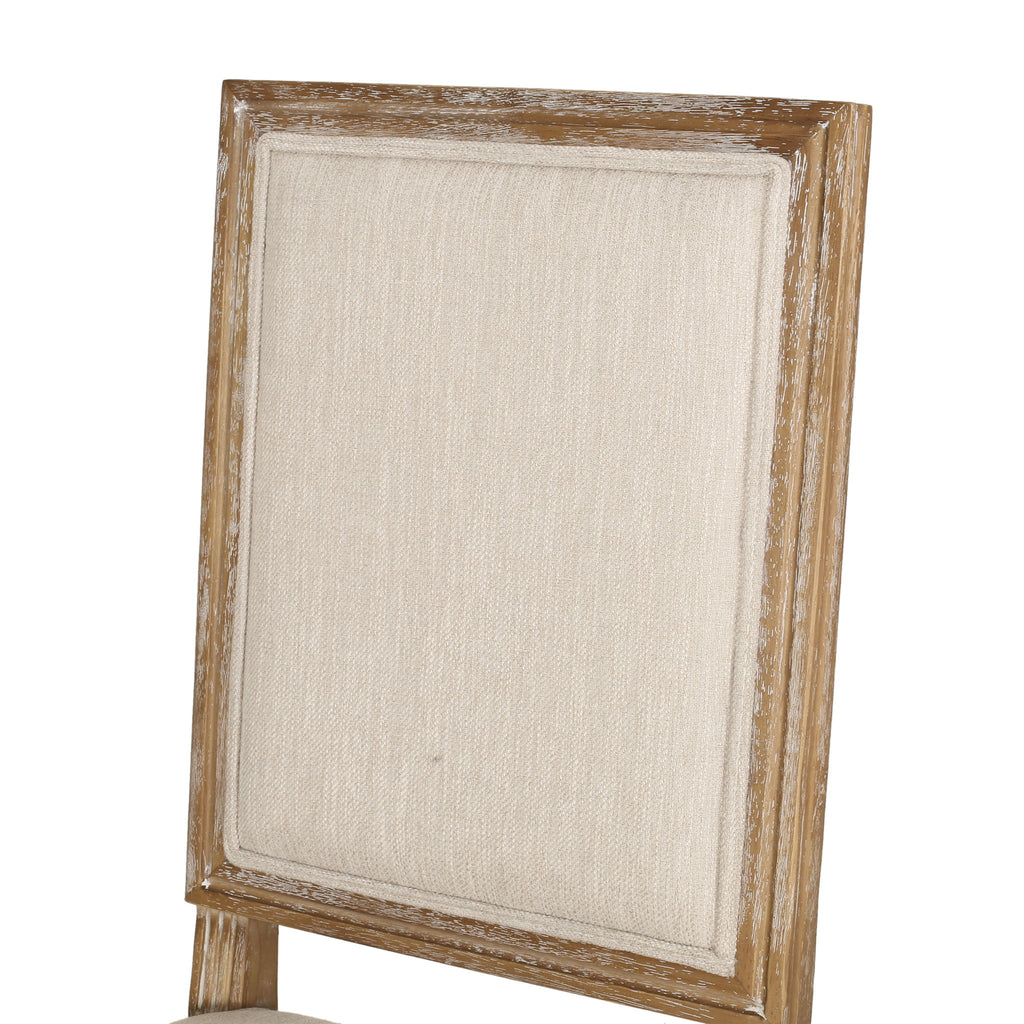 French Country Style Dining Chair With Upholstered Seating And Fluted Legs