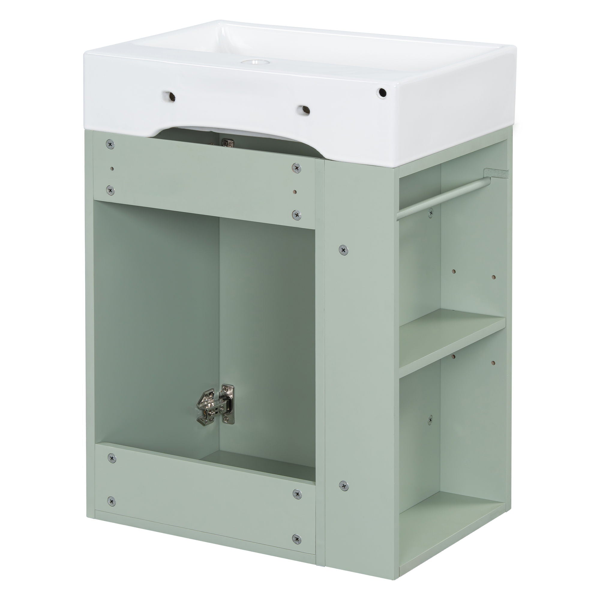 Modern Bathroom Vanity With Sink, Diamond Pattern Doors