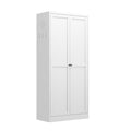 Kitchen Pantry Cabinet Adjustable Storage With 4 Shelves, Heavy Duty Freestanding Pantry Organizer - White