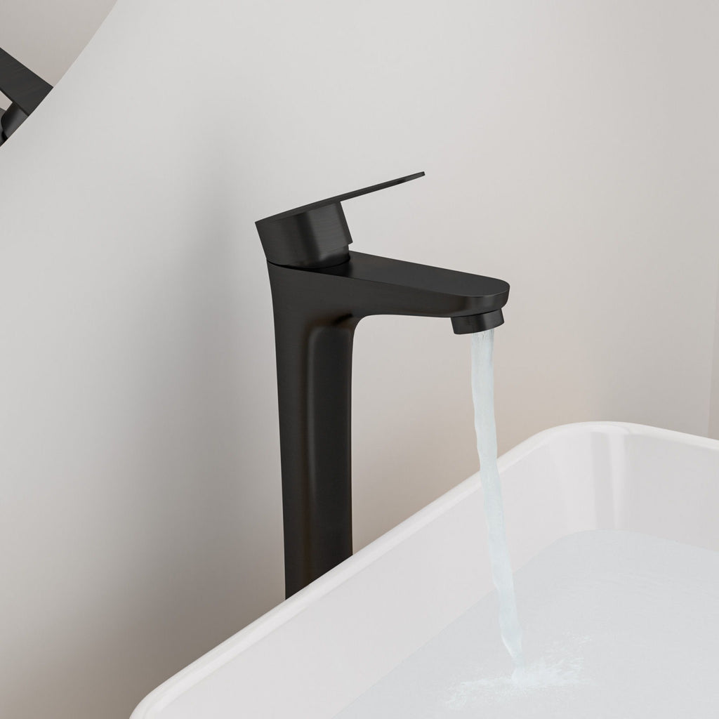 Single Handle Vessel Sink Faucet With Tall Spout For Bathroom Vanity - Oil-Rubbed Bronze