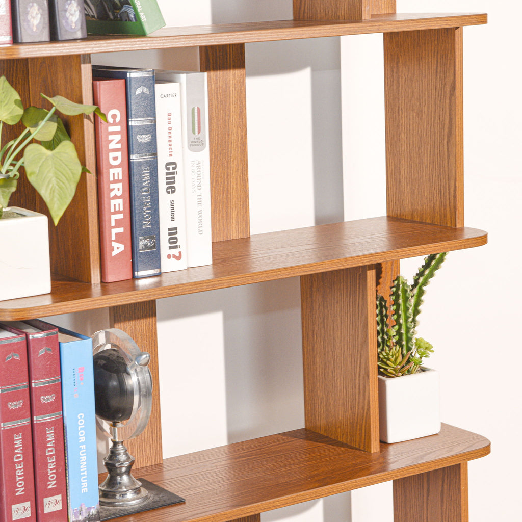 Modern 5 Tier Open Storage Bookcase