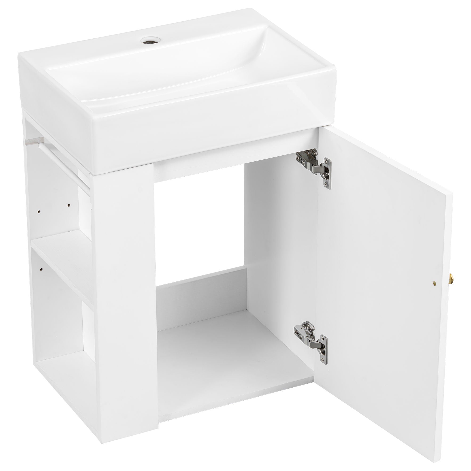 Modern Bathroom Vanity With Sink, Diamond Pattern Doors