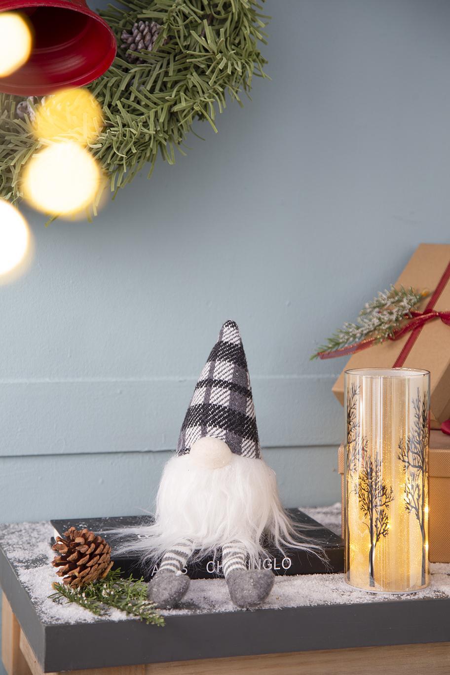 3 Pieces Sitting Gnome, Christmas Table Home Ornaments For Holiday Party Gifts - White / Gray