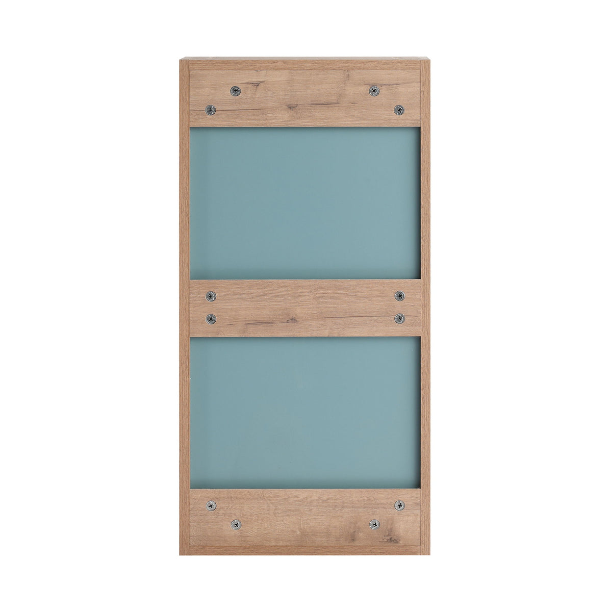 14" Bathroom Mirror Cabinet With Adjustable Shelves, Wall Mounted Medicine Storage Cabinet Frame With Soft Closing Hinges - Imitative Oak