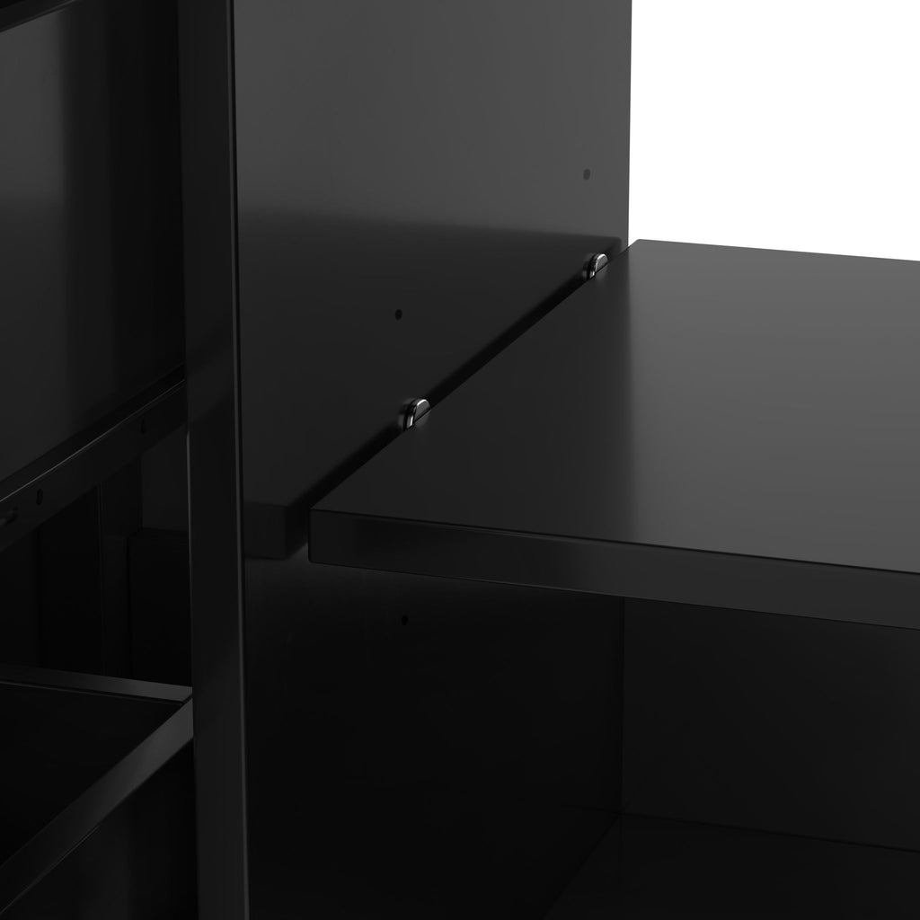 24" Bathroom Vanity With Sink, Cabinet, Adjustable Shelf, Flip Drawer & 2 Drawers - Black