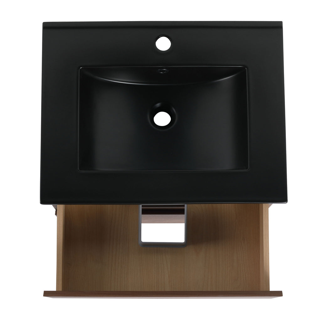 Wall Mounted Bathroom Vanity With Sink, 2 Soft Close Drawers