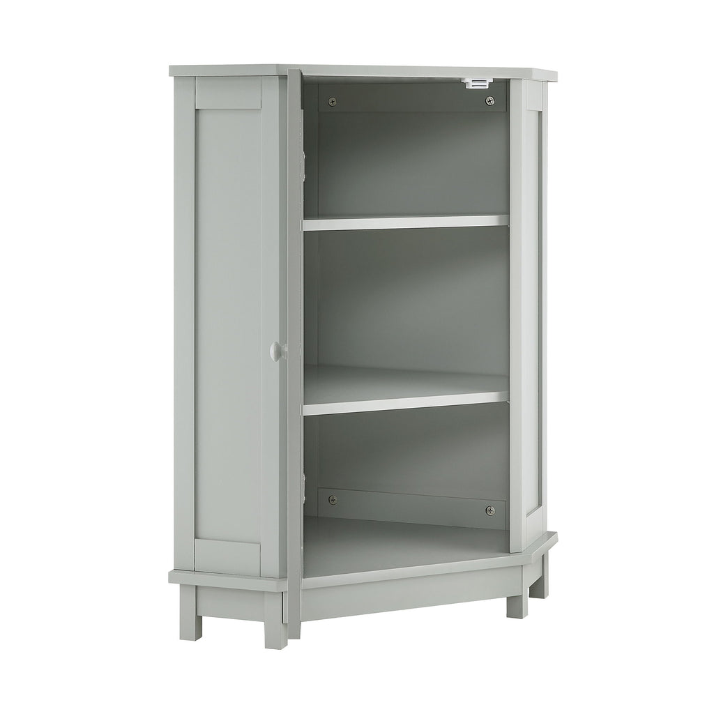 Triangle Corner Bathroom Cabinet With Adjustable Shelf, Storage Unit - Gray