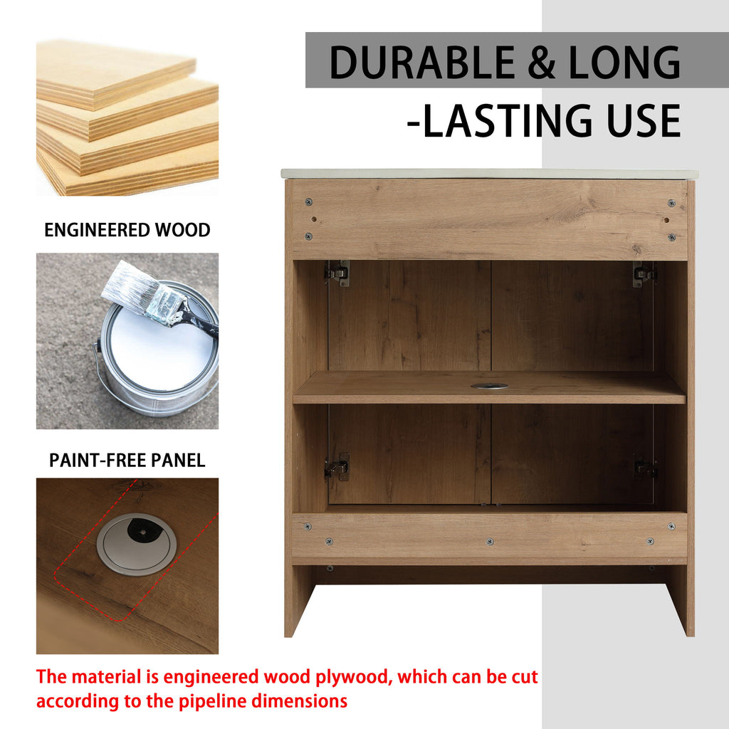Freestanding Bathroom Vanity & Sink, Storage Cabinets, Soft Closing Doors