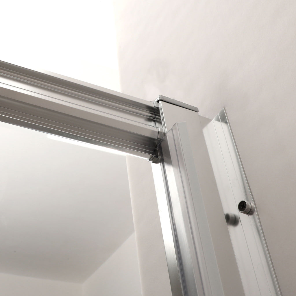 Single Sliding Bypass Shower Enclosure, Tempered Glass - Chrome