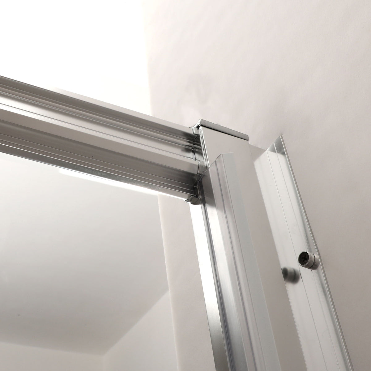 Single Sliding Bypass Shower Enclosure, Tempered Glass - Chrome