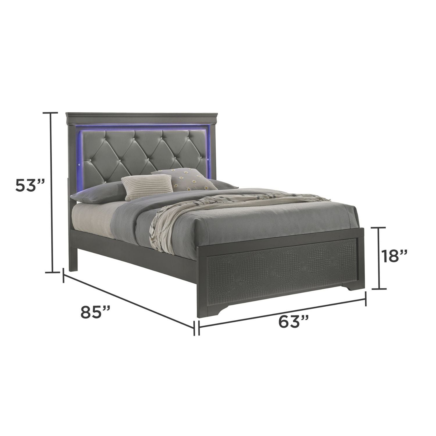Blaze - Modern Bed With LED Headboard