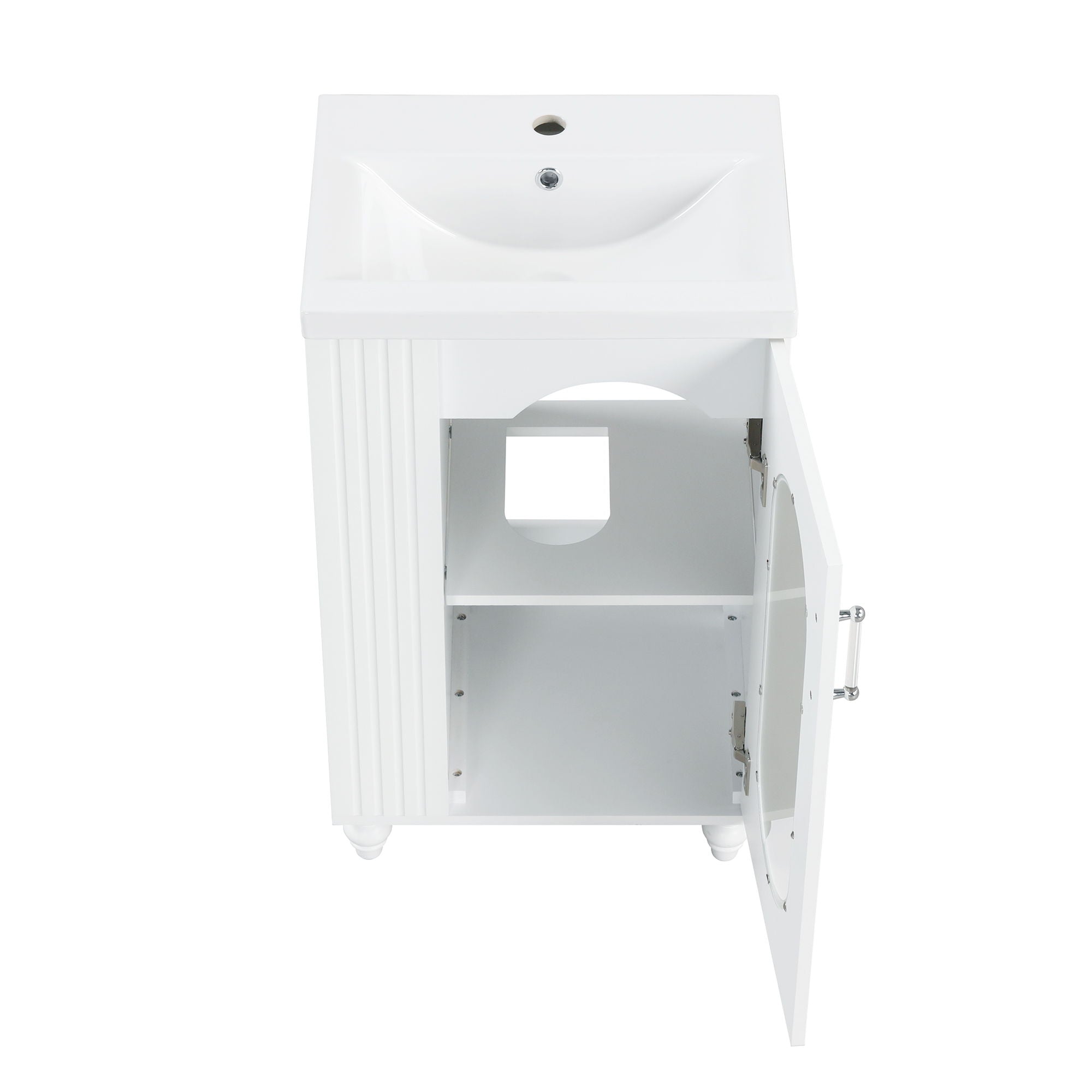 Modern Bathroom Vanity With Sink, Adjustable 2 Tier Shelf