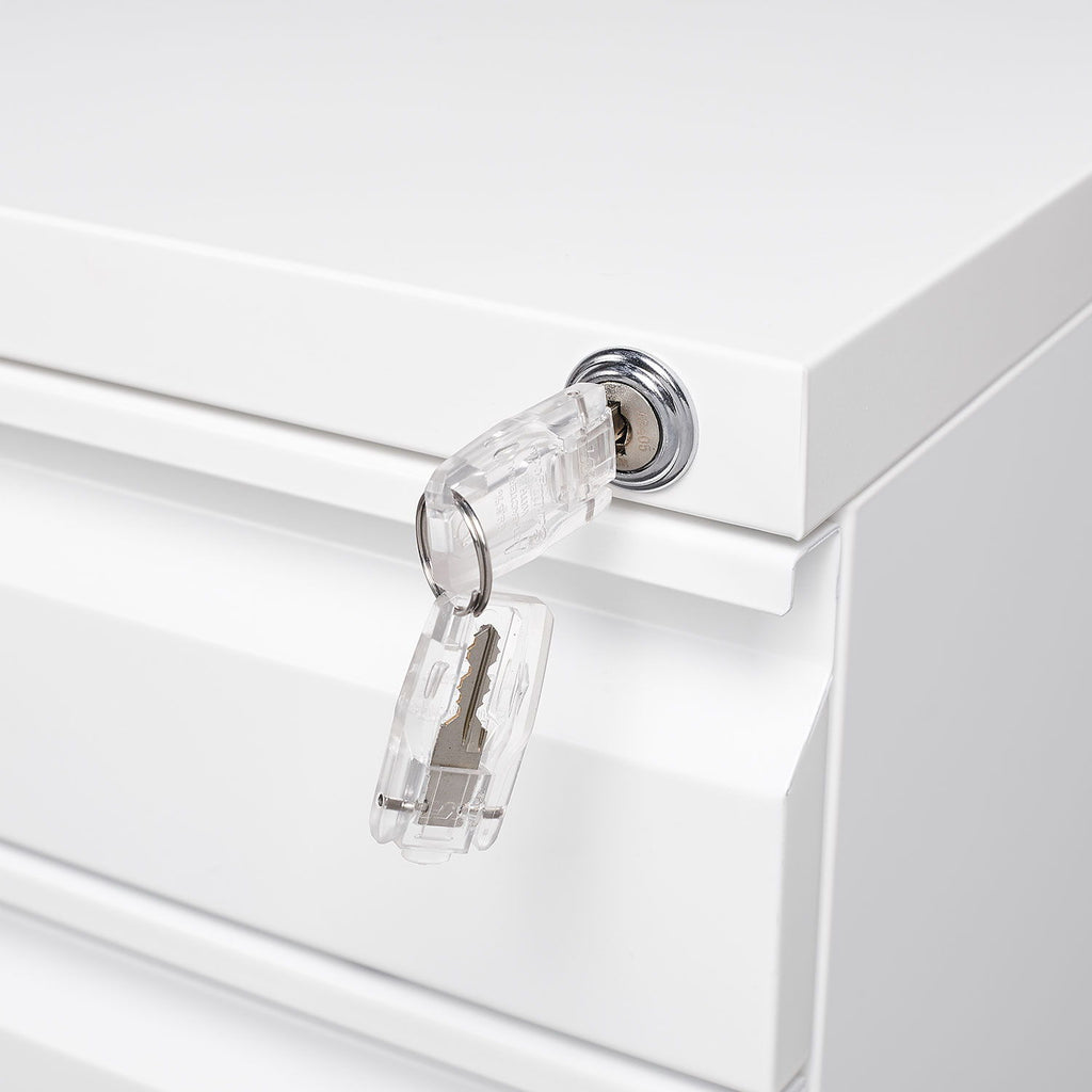 Contemporary 3 Drawer Mobile Filing Cabinet With Lock, Metal Office Storage For Legal / Letter Size