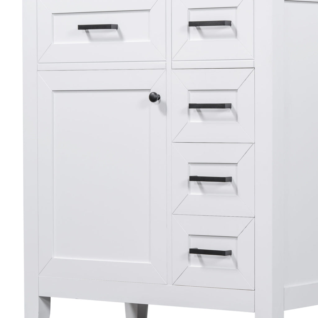 Modern Bathroom Vanity With Sink Combo, 3 Drawers, Undermount Drop-In Sink