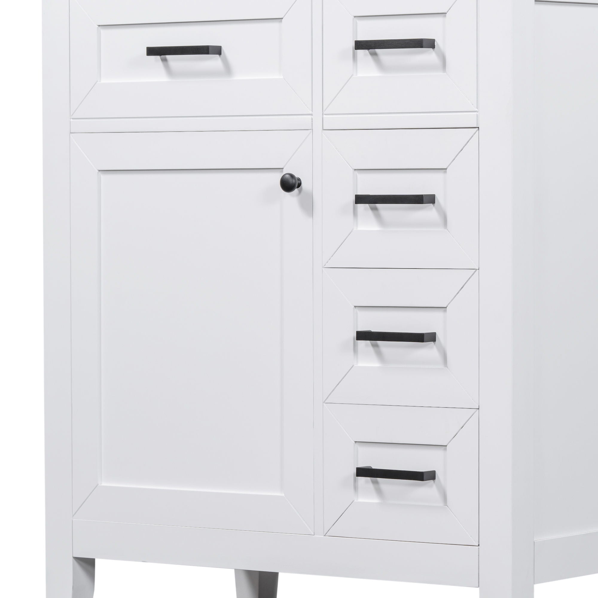 Modern Bathroom Vanity With Sink Combo, 3 Drawers, Undermount Drop-In Sink