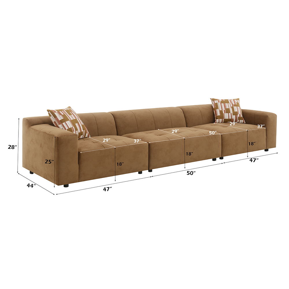 Zoey - Modular - RF Arm Chair With Pillow - Chocolate Suede