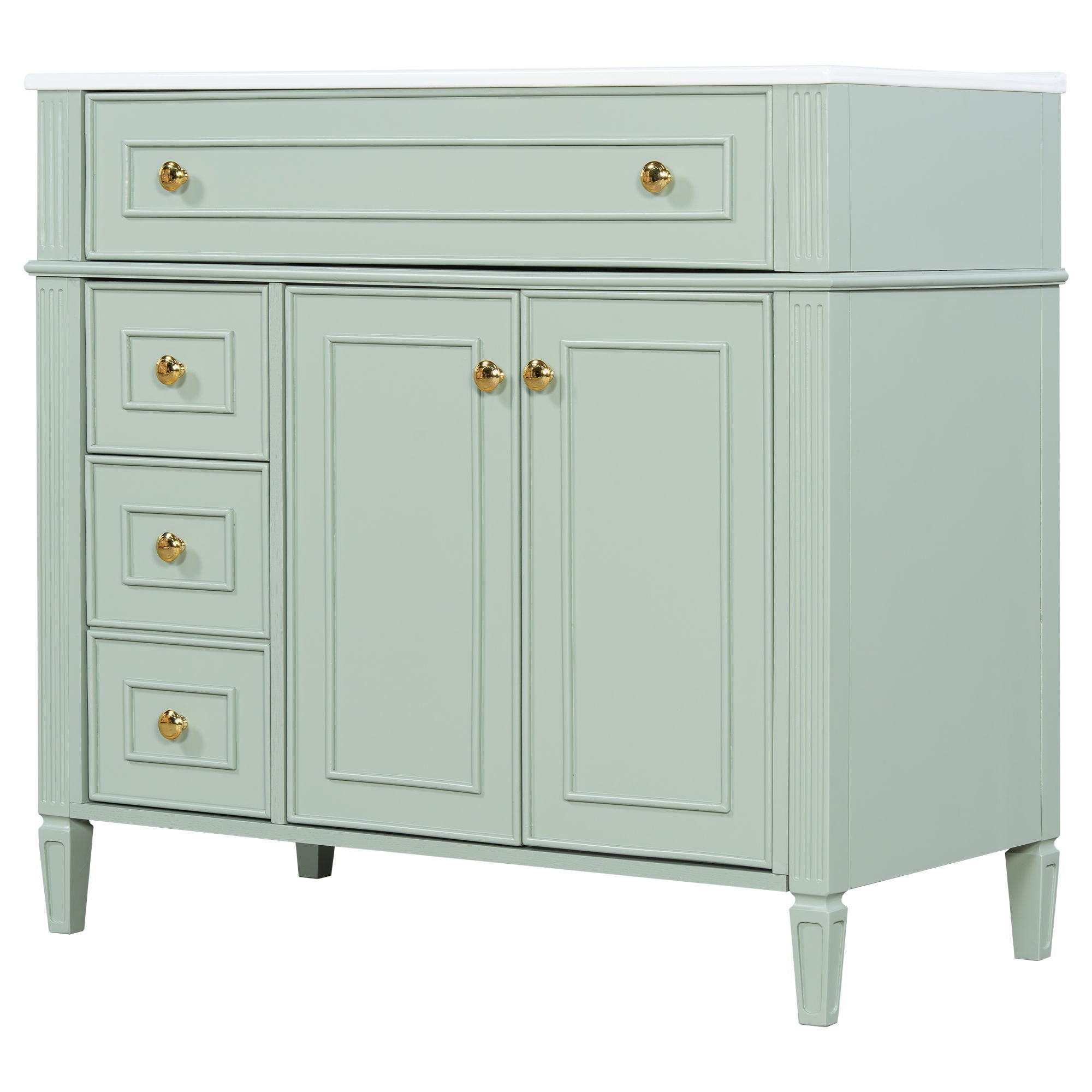 Bathroom Vanity With Sink, 3 Drawers & 2 Doors