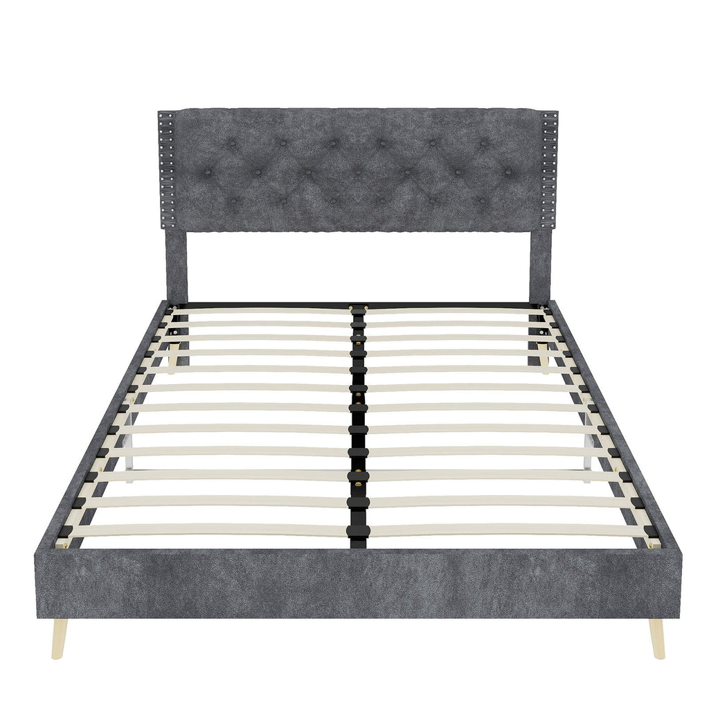 Upholstered Bed With Tufted Headboard